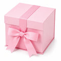 Geschenkbox 15 x 15 x 15 cm aus Karton Rosa mit Schleifenband