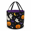 Aufbewahrungskorb 30 cm Textil Schwarz mit Halloweenmotiv und Tragegriffen