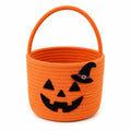 Aufbewahrungskorb 25 cm Orange Textilfaser mit Henkel Halloween Design