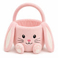 Plüschkorb 25 x 25 x 25 cm Rosa Polyester mit Hasenmotiv und Tragegriff