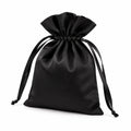Satinkordelbeutel 20 x 15 cm Schwarz - weicher Geschenkbeutel mit Zugbandverschluss