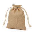 Zuziehbeutel 15 x 20 cm aus Jutegewebe Beige für Aufbewahrung mit Kordelzug