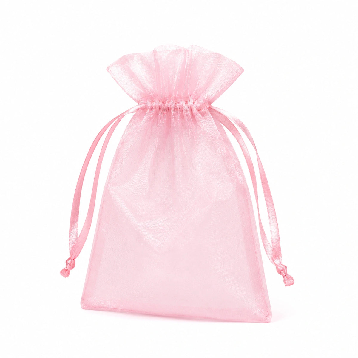 Organzabeutel 10 x 15 cm Rosa transparent mit Zugband